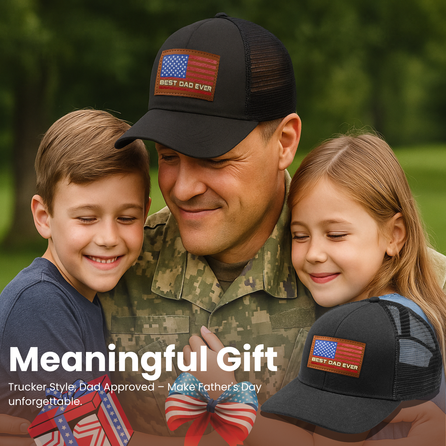 Best Dad Ever American Flag Hat