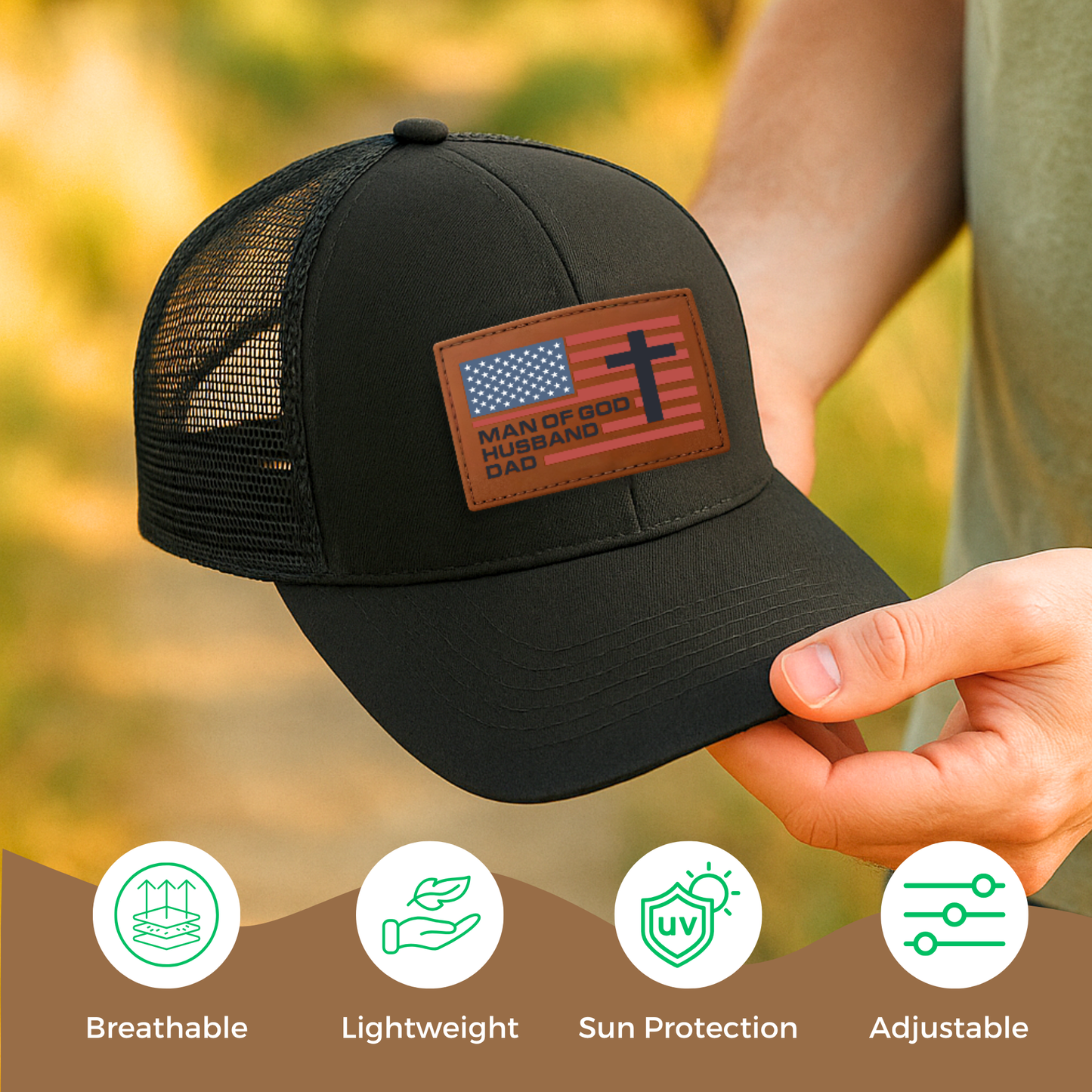 Man of God, Husband, Dad β Christian Trucker Hat