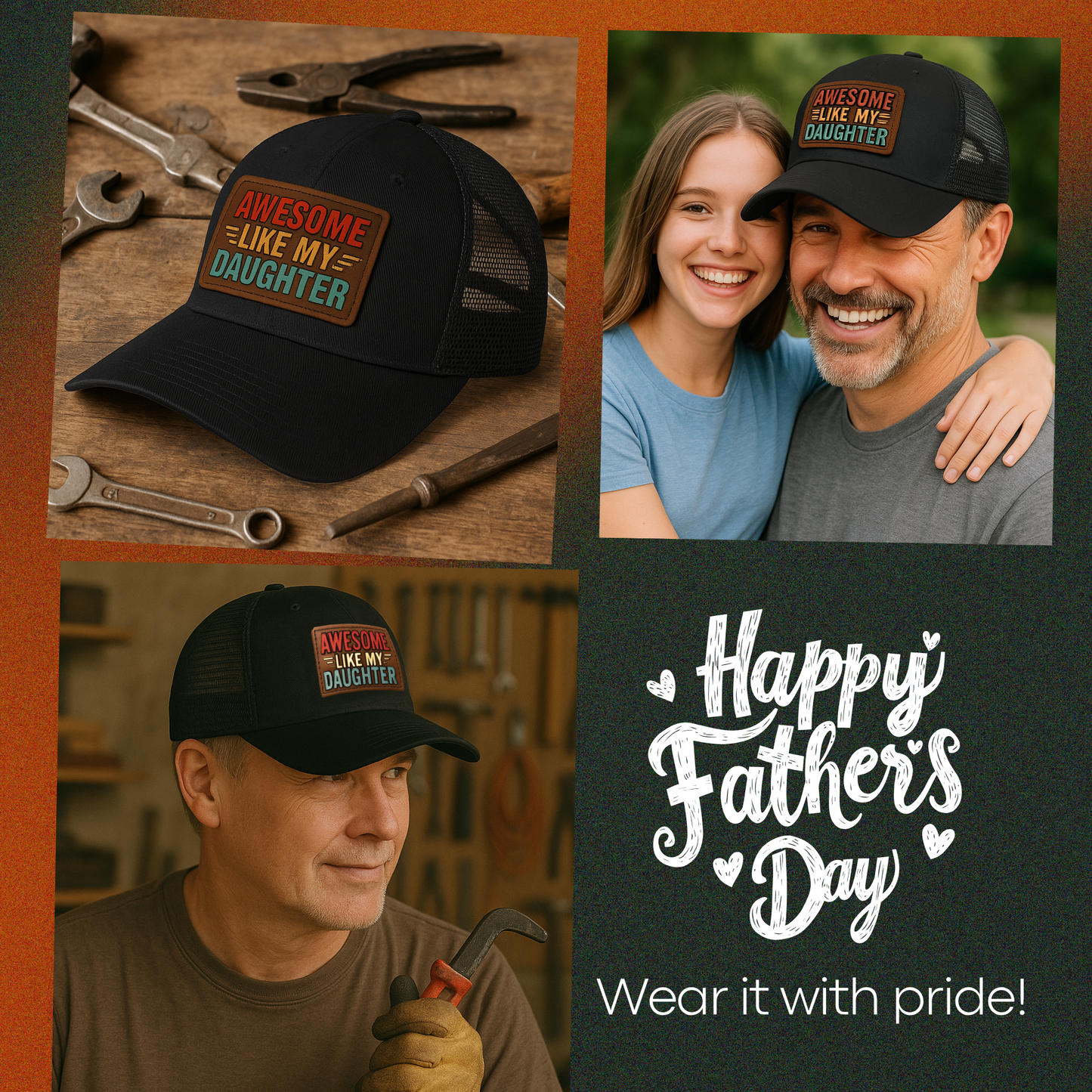 Leather Patch Dad Hat β Trucker Style, UV Printed