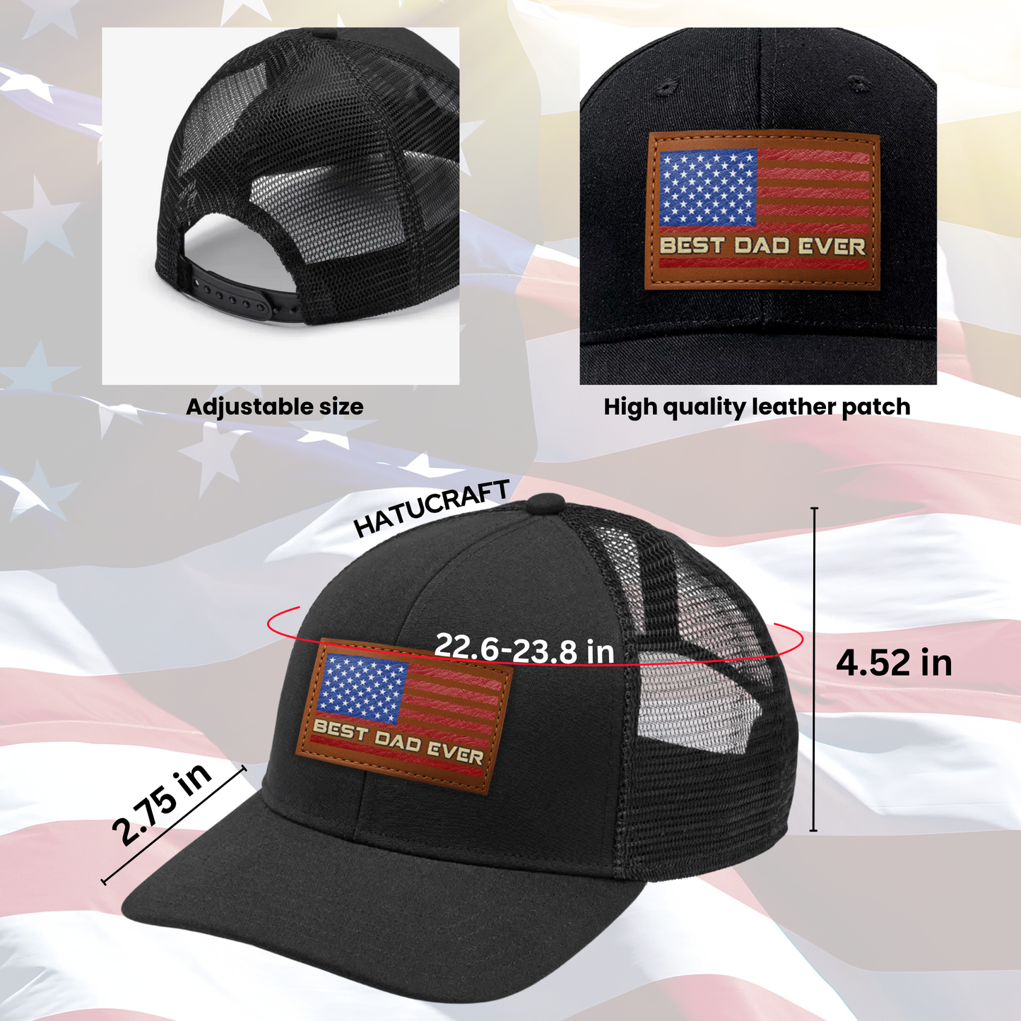Best Dad Ever American Flag Hat