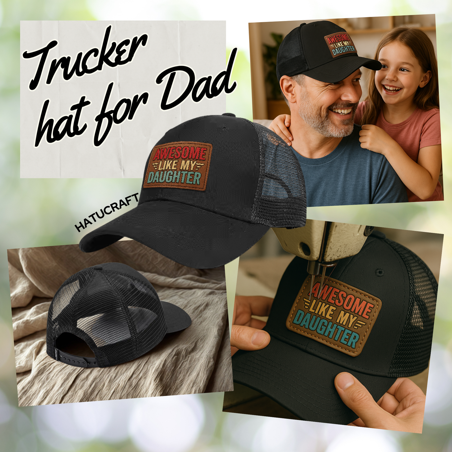Leather Patch Dad Hat β Trucker Style, UV Printed