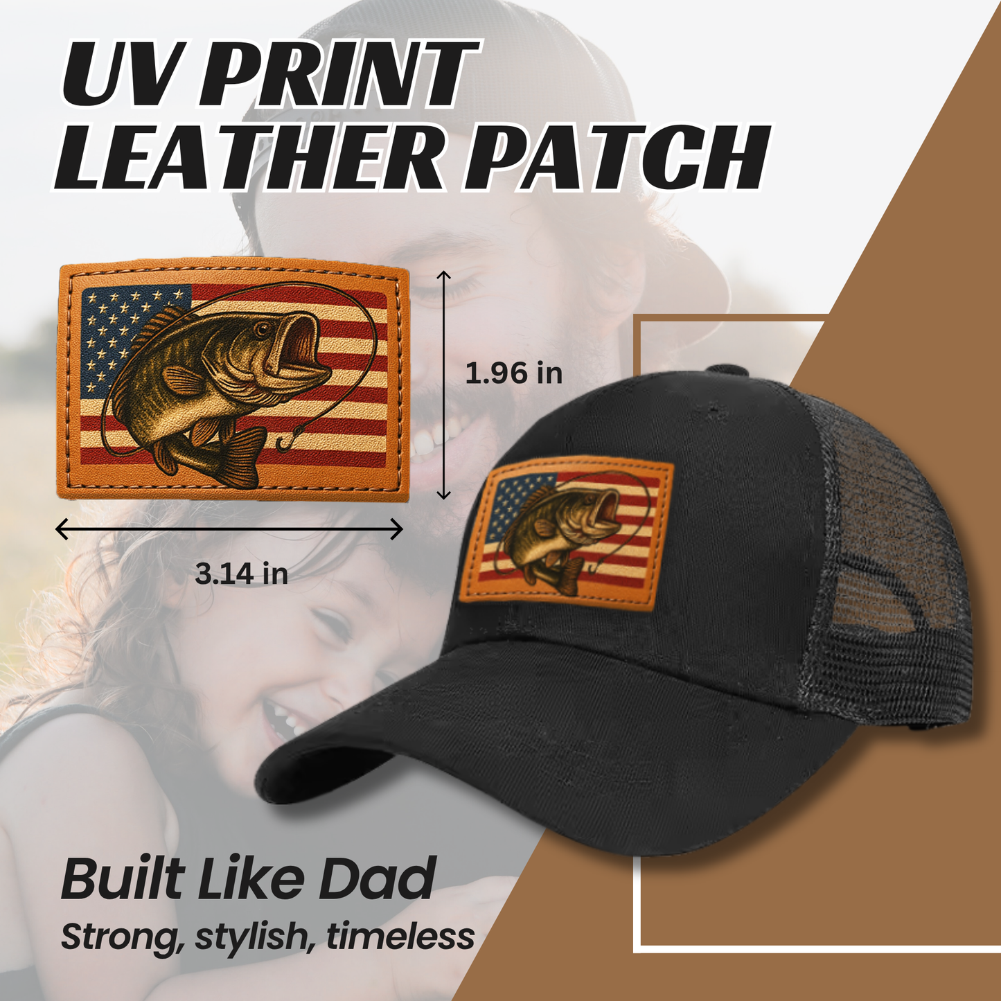 American Flag Bass Fishing Trucker Hat