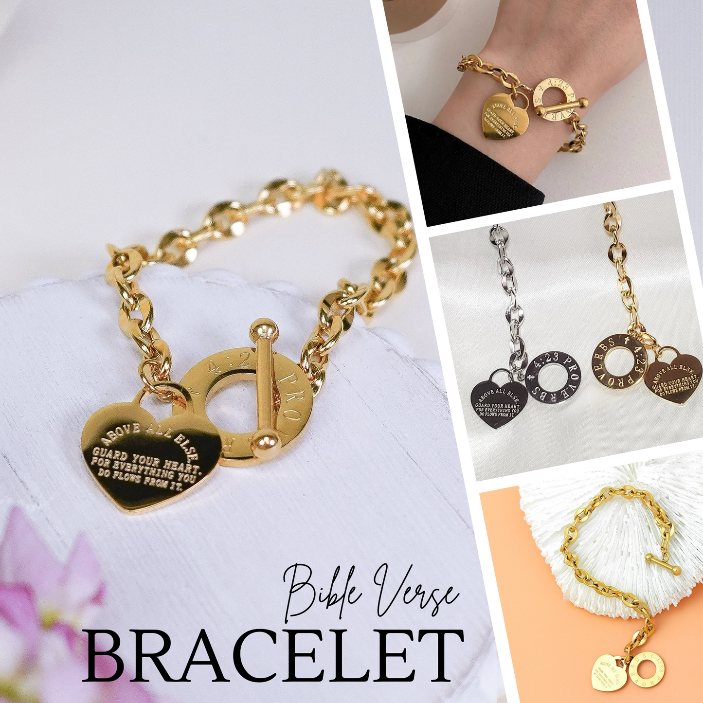 Stainless bible verse bracelet