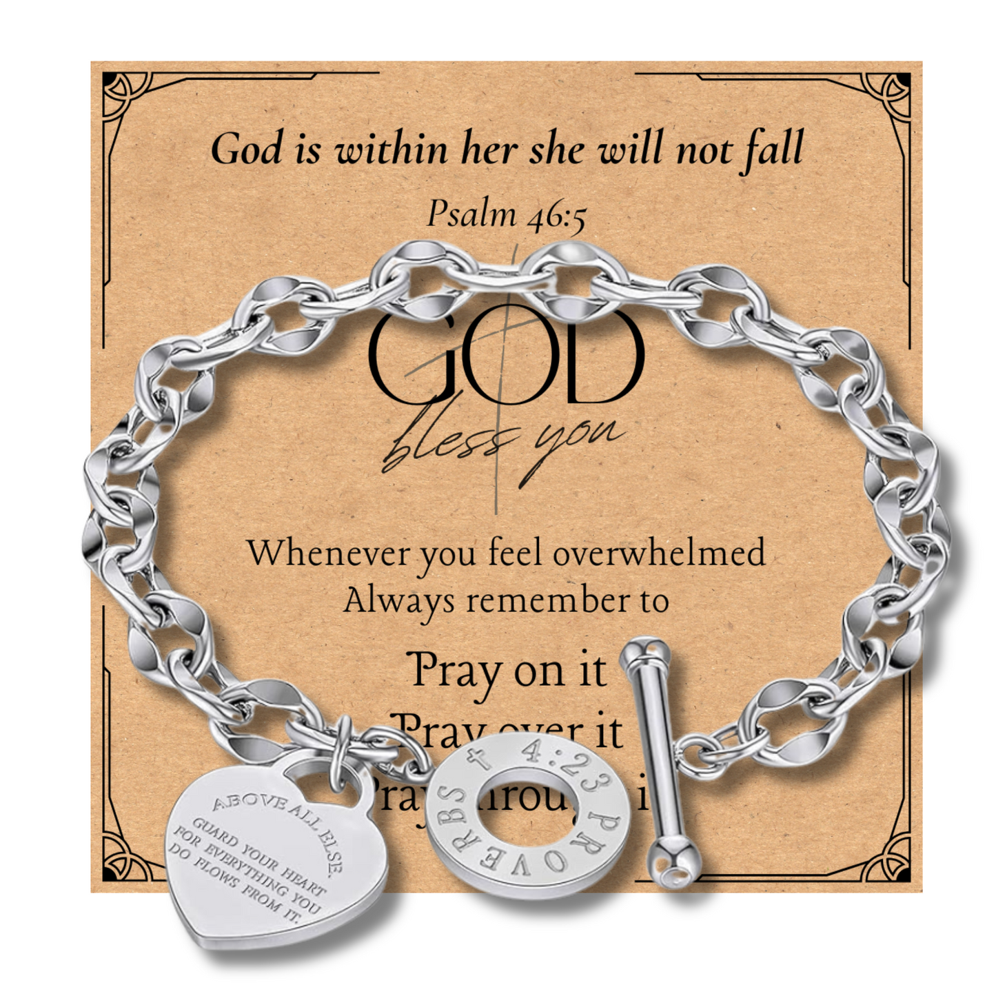 Stainless bible verse bracelet