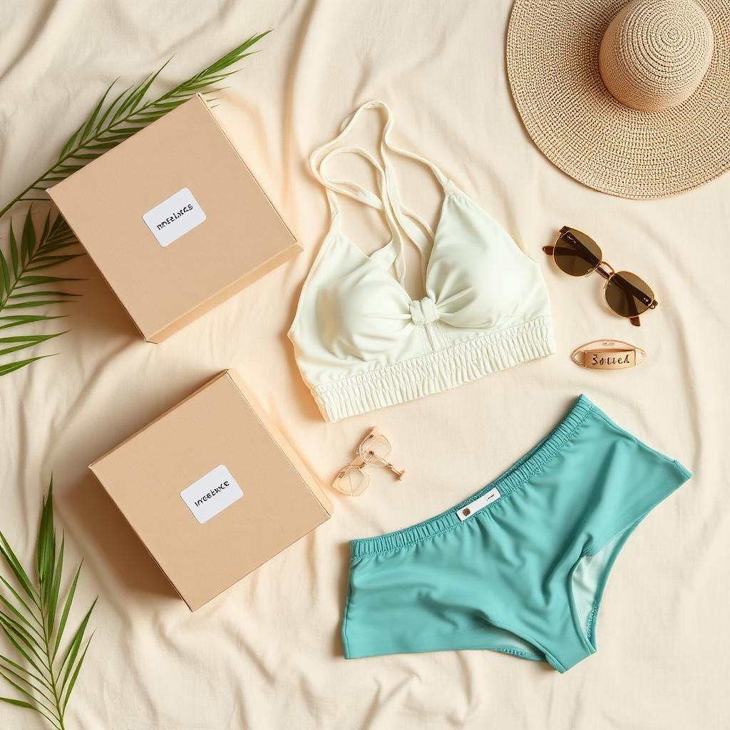 Premium product flatlay with packaging and lifestyle goods