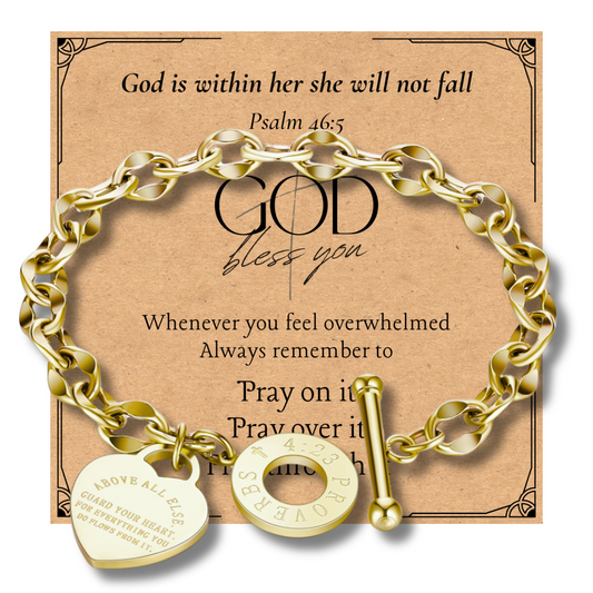 Stainless bible verse bracelet